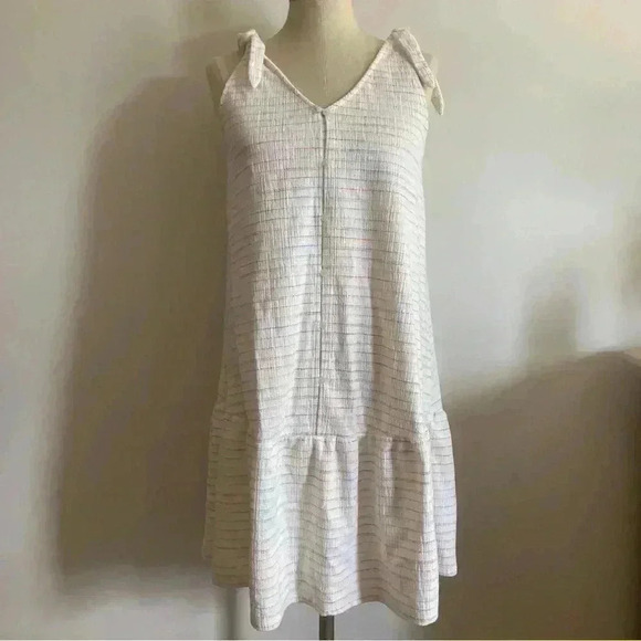 LOFT Dresses & Skirts - LOFT Adjustable Tie Striped Button Up Sundress